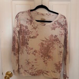 Chaser Cream and Pink Floral Sweatshirt